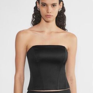 Aritzia Wilfred Strapless Black Corset / Bustier Top